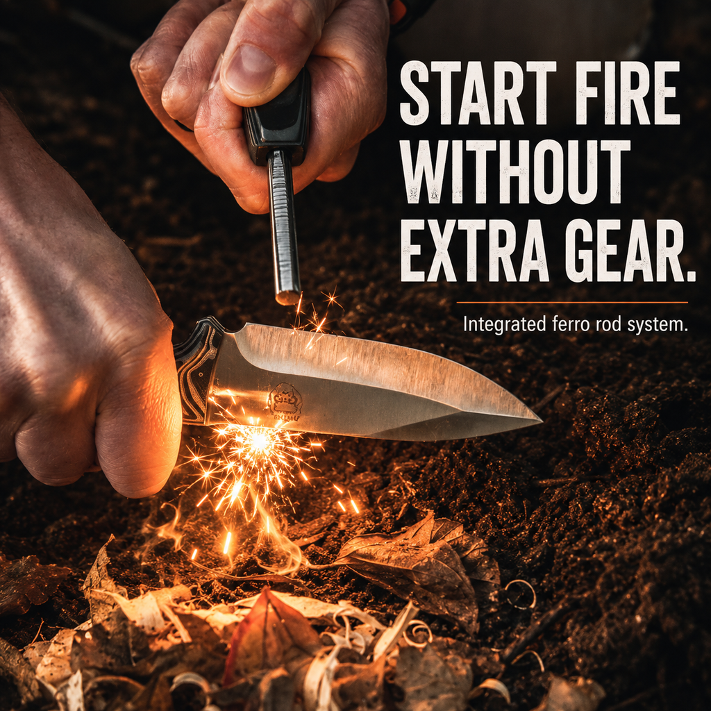 "The Silverback" Full Tang D2 Survival Camping Knife