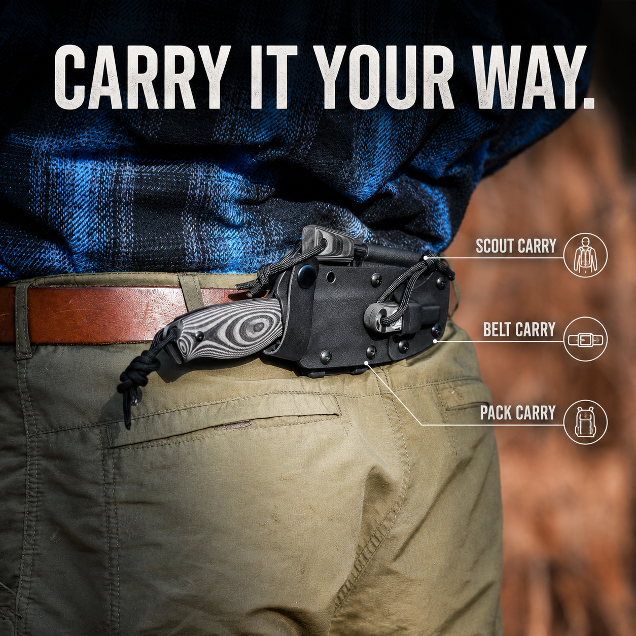 "The Silverback" Full Tang D2 Survival Camping Knife